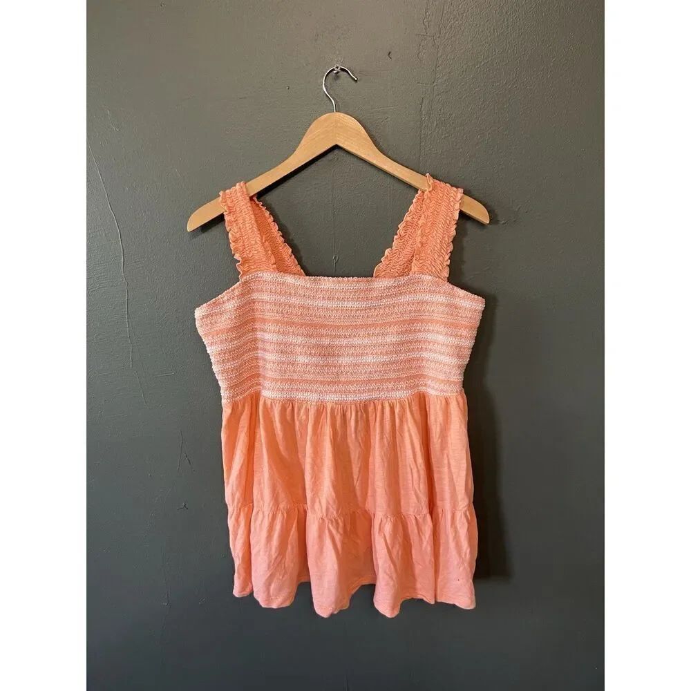 Torrid Women’s Orange Sleeveless Ribbed Blouse Plus Size 2